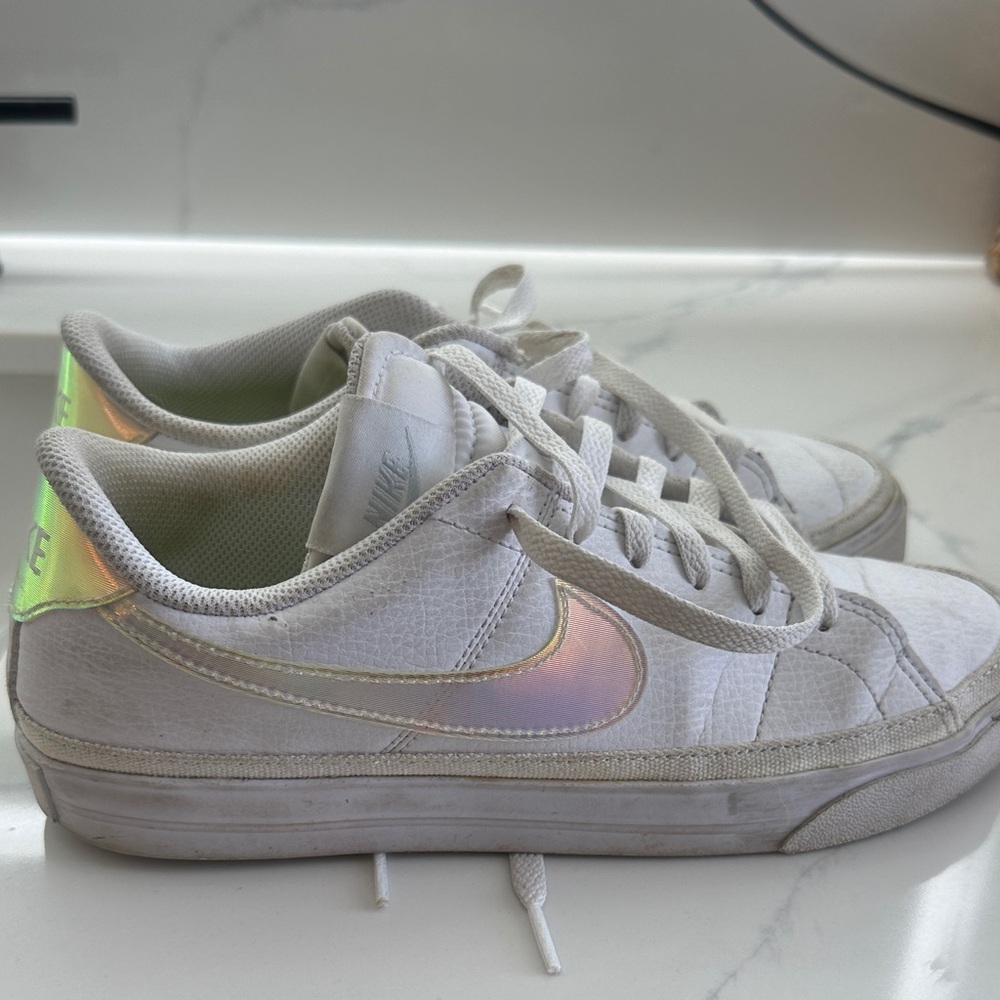 Nike White Sneakers with Iridescent Detail